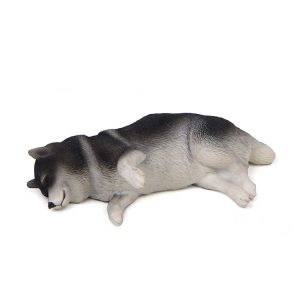 Cute Kawaii Sleeping Pet Figurine Collection Decoration Fridge Magnet Black Side Lying Shiba Inu