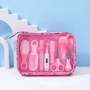 9pcs / set Pink Children Cleaning Care Set Maternal and Baby Grooming Supplies Care Tools