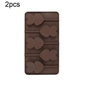 2pcs Silicone Chocolate Mold Jelly Christmas Candy Cake Mould, Style: Heart To Heart