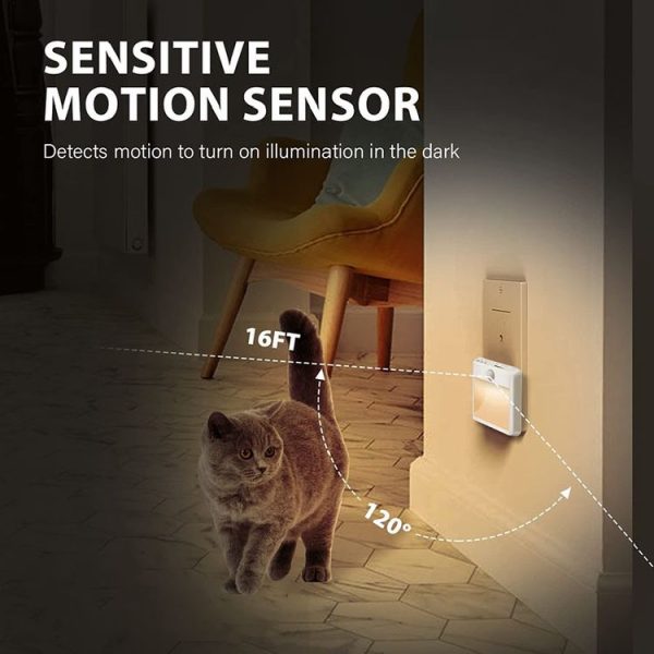 NL2101 Motion Sensor LED Night Light AC Plug Dimming Sleep Lights, Spec: Warm White EU Plug - Image 6