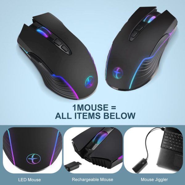 E50 2.4G Wireless Mouse Jiggler Portable Cordless Mouse With 7 Keys (Black) - Image 3