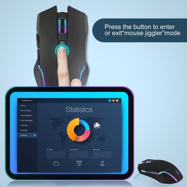 E50 2.4G Wireless Mouse Jiggler Portable Cordless Mouse With 7 Keys (Black) - Image 4