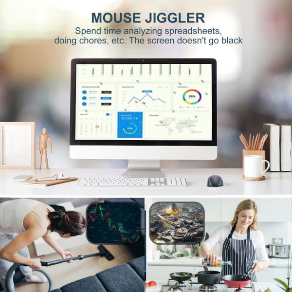 E50 2.4G Wireless Mouse Jiggler Portable Cordless Mouse With 7 Keys (Black) - Image 6