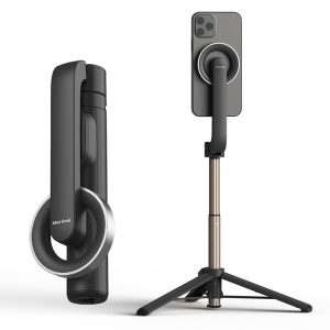 Magnetic Selfie Stick Tripod Handheld Stabilizer Rod With Remote Controller (Black)