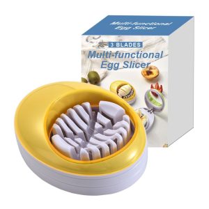 3-in-1 Kitchen Egg Slicer for Strawberry, Mushroom, Bananas, and Other Soft Fruit (Yellow)