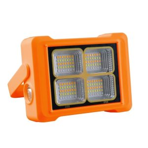 Solar Flood Light Portable Flashlight Emergency Work Light (Orange)