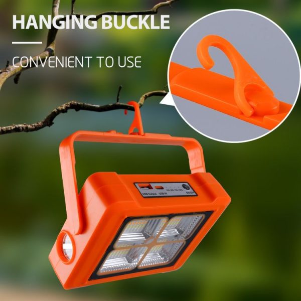 Solar Flood Light Portable Flashlight Emergency Work Light (Orange) - Image 6