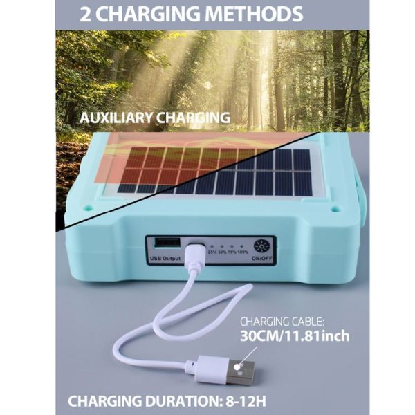 Solar Flood Light Portable Flashlight Emergency Work Light (Orange) - Image 8