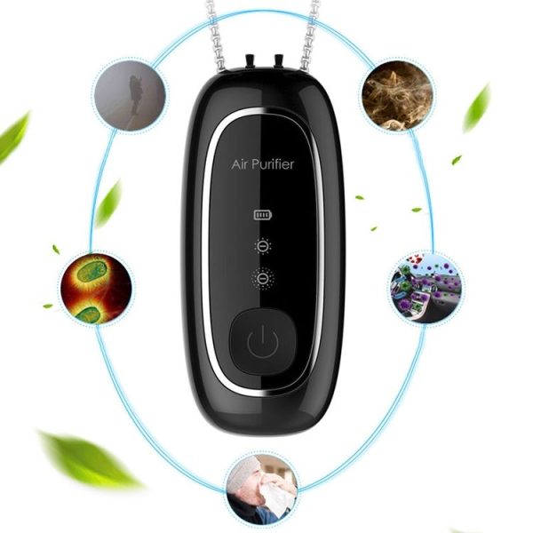Upgrade Dual-brush Negative Ion Air Purifier Neck Small Portable Air Purifier, Style: Chain Model (White) - Image 6
