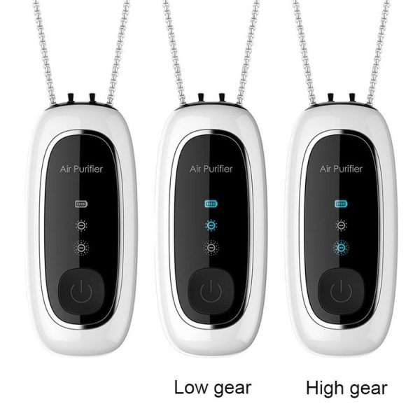Upgrade Dual-brush Negative Ion Air Purifier Neck Small Portable Air Purifier, Style: Chain Model (White) - Image 7