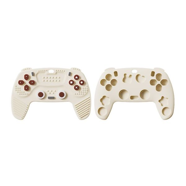 Silicone Game Pad Baby Teether Toys Chew Toy for Baby 6-12 Months (Beige)