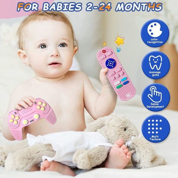 Silicone Game Pad Baby Teether Toys Chew Toy for Baby 6-12 Months (Beige) - Image 5