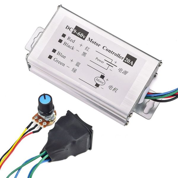 20A Forward And Reverse DC Speed Regulator 9-60V Pulse Wide Motor Driver PWM Control Board (With Switch) - Image 2