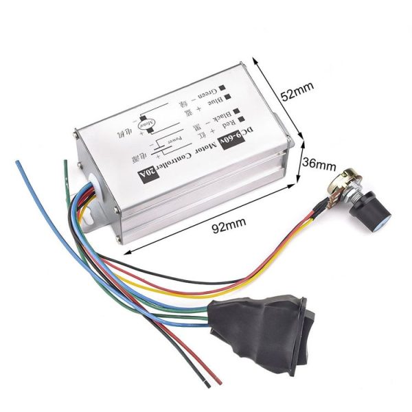 20A Forward And Reverse DC Speed Regulator 9-60V Pulse Wide Motor Driver PWM Control Board (With Switch) - Image 3