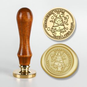 Christmas Series Fire Lacquer Seal Wood Grain Handle+Brass Seal Head (SD-37)