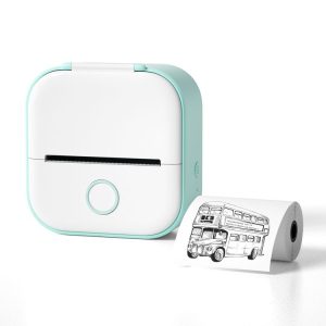 Phomemo T02 Standard Error Mini Pocket Small Portable Bluetooth Phone Photo Label Thermal Printer (White Green)