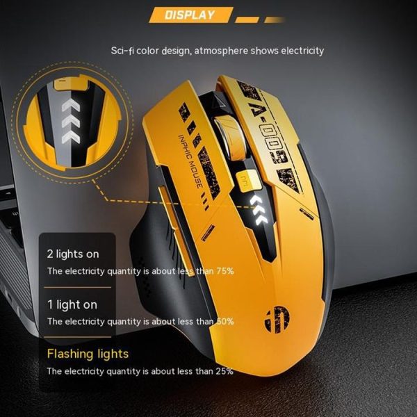 Inphic A9 Bluetooth 3 Mode Mouse Silent Charging Mechanical Feel Wireless Mouse - Image 6