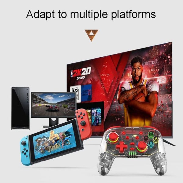 PS3 / PS4 Dual Vibration Wireless Gamepad With RGB Lights (Red) - Image 13