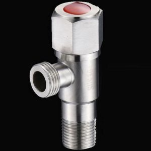 Model D 304 Hexagonal Stainless Steel Angle Valve Fine Copper Ceramic Valve Spool With Decorative Cover (Red Logo Hot Water)