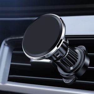 Aluminum Alloy Rotatable Magnetic Car Air Outlet Mobile Phone Holder (Silver)