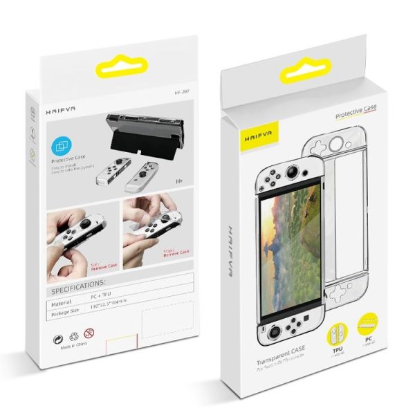 HAIFVA HF-207 For Switch OLED Split Crystal Shell TPU+PC Transparent Protective Case - Image 9