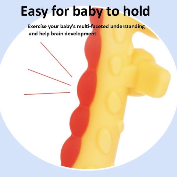 XUNYI Baby Giraffe Rattles Teether Kids Silicone Bite Toy, Spec: Drop Box Yellow - Image 6