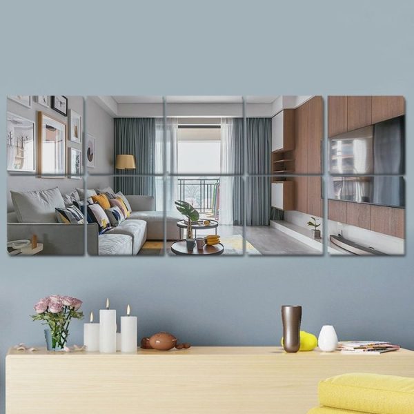 5cm x 5cm Acrylic Mirror Square Stereo Wall Stickers Self-Adhesive Decorative Soft Mirror Right Angle Model (Silver) - Image 3