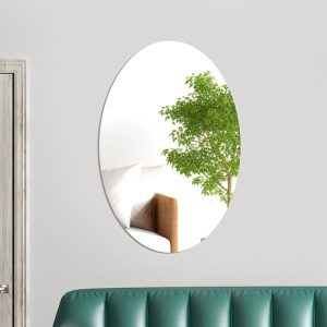 15cm x 10cm Oval Acrylic Mirror Stereo Wall Stickers Home Decoration Soft Mirror (Silver)
