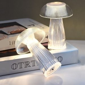 Mushroom Ambient Light Electronic Jellyfish Table Lamp Bedside Night Light 9.4 x 13.7cm (Warm White)