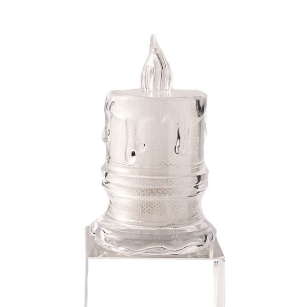 4.7x8cm With Base LED Transparent Glowing Candle Lights Simulation Electronic Candle