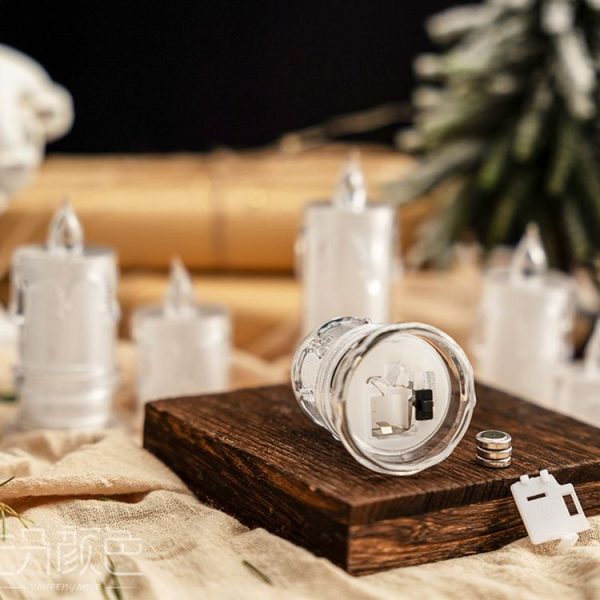 4.7x8cm With Base LED Transparent Glowing Candle Lights Simulation Electronic Candle - Image 3