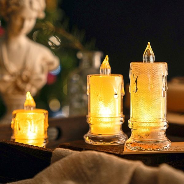 4.7x8cm With Base LED Transparent Glowing Candle Lights Simulation Electronic Candle - Image 5
