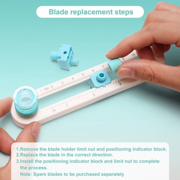 360 Degree Rotating Manual Round Cutter DIY Circle Cutting Tool (Diameter 2-20cm) - Image 5