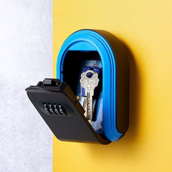 Full Plastic Key Box Password Lock Door Key Storage Password Box (Blue) - Image 8
