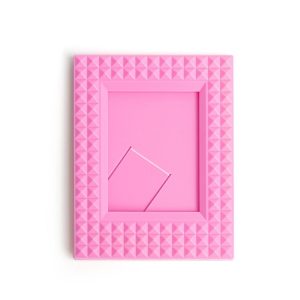 Mini 3-Inch Rivet Vertical Color Celebrity Photo Card Photo Frame (Rose Pink)