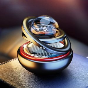 Interstellar Vast Solar Rotating Car Aromatherapy Ornaments, Color: Black