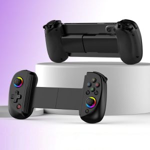 D8 Mobile Phone Stretch Band Light Gamepad Dual Hall Wireless Bluetooth Somatic Vibration Grip for PC / Android / IOS / Tablet / PS3 / PS4 / Switch, Color: Black