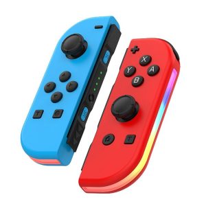 JOY-02 Gaming Left And Right Handle With RGB Lights Body Feel Bluetooth Gamepad For Switch / Switch OLED / Switch Pro / Switch Lite / Switch Joycon (Blue Red)