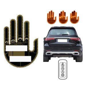 Vehicle-Mounted Multifunctional Warning Anti-Rear Collision Gesture Light (Womens Black)
