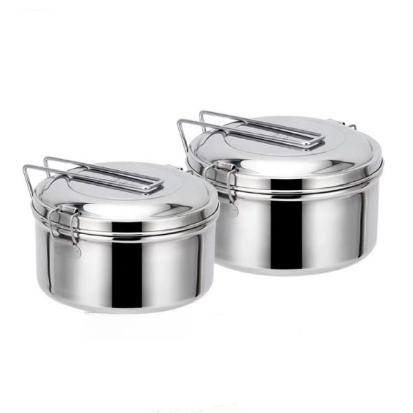 14cm Single Layer 304 Stainless Steel Round Lunch Box - Image 3