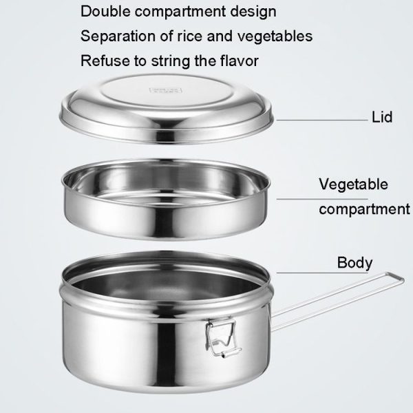 14cm Single Layer 304 Stainless Steel Round Lunch Box - Image 4