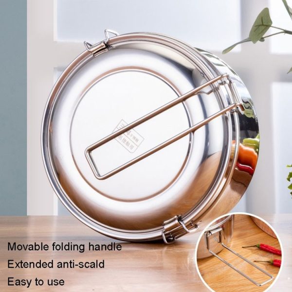 14cm Single Layer 304 Stainless Steel Round Lunch Box - Image 6