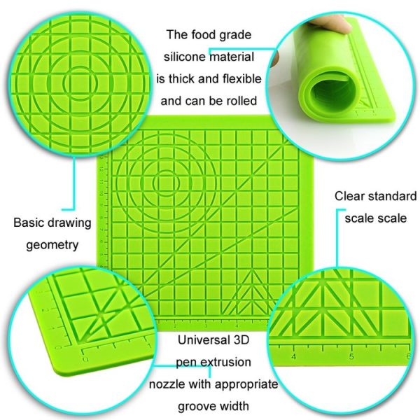 3D Printing Pen Copy Silicone DIY Painting Template Mat, Specification: Blue - Image 3