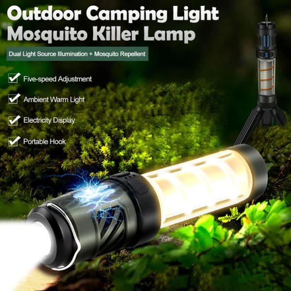 4 In 1 Outdoor Multi-function Flashlight Ambient Light Mosquito Repellent Lamp, Spec: Tripod Version - Image 3