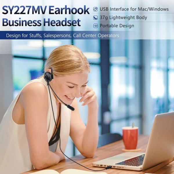 SOYTO SY227 Single-side Operator Ear Hook Headset Corded Computer Headset, Interfaces: 3.5mm - Image 2
