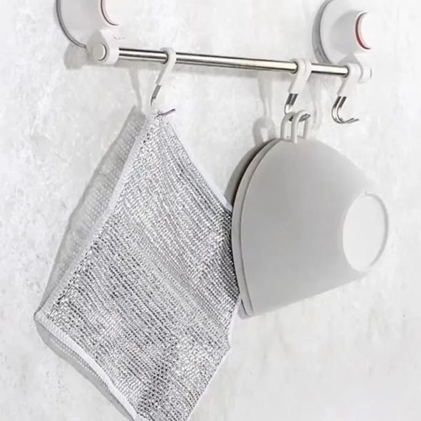 10pcs Single Layer 20x20cm Double-sided Silver Wire Wipes Dish Towel Household Cleaning Degreasing Steel Wire - Image 6