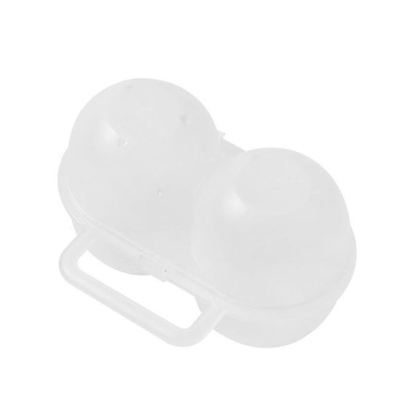 Outdoor Portable 2 Compartments Egg Tray Small Egg Storage And Protective Case (Transparent White)