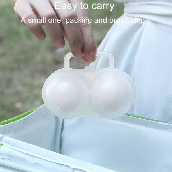 Outdoor Portable 2 Compartments Egg Tray Small Egg Storage And Protective Case (Transparent White) - Image 4