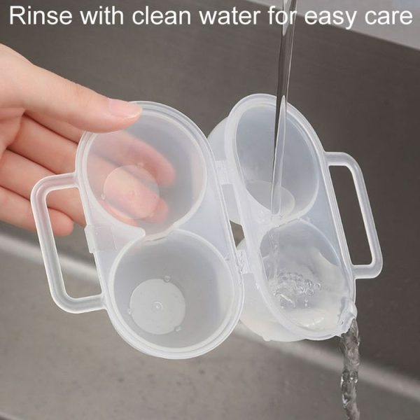 Outdoor Portable 2 Compartments Egg Tray Small Egg Storage And Protective Case (Transparent White) - Image 5