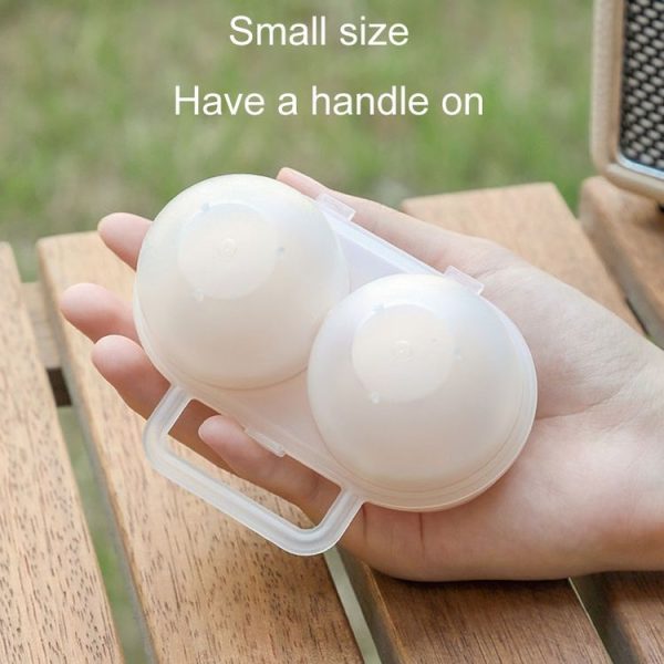 Outdoor Portable 2 Compartments Egg Tray Small Egg Storage And Protective Case (Transparent White) - Image 6